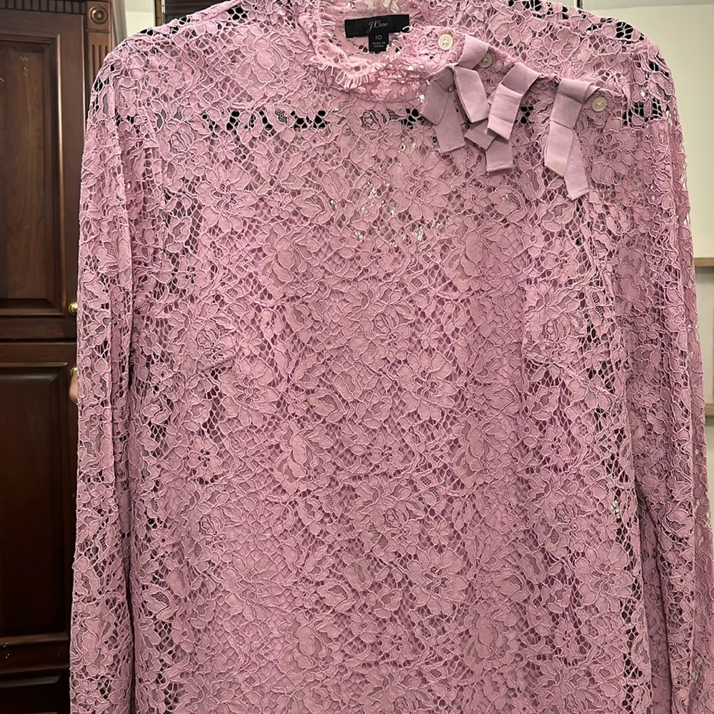 J Crew lavender lace blouse